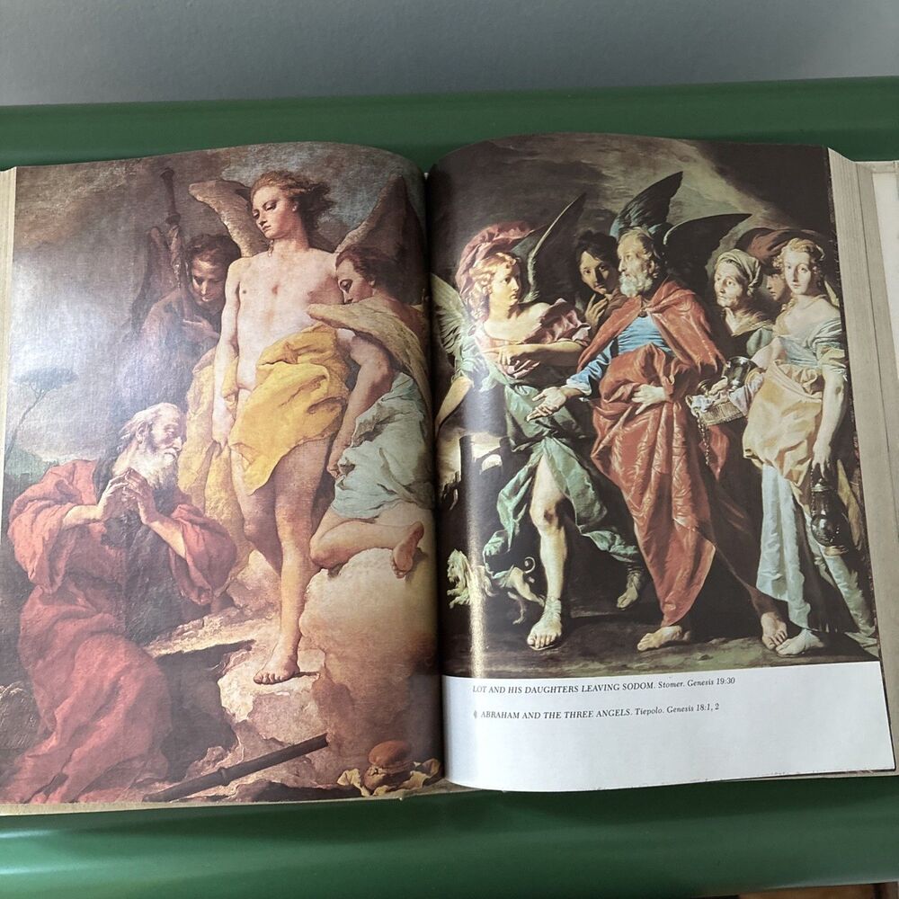 VTG 1978 Large Bible Family Keepsake illustrated KJV words of Christ in Red - Picture 15 of 16
